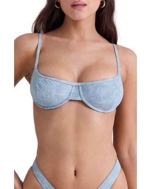 House Of Cb Antibes F-Cup Underwire Bikini Top - Blue