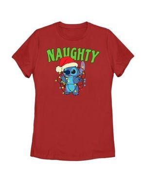 Lilo Et Stitch Christmas Naughty Stitch Graphic T-Shirt - Red