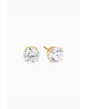 Oradina 14K Solid Luminous 4 Carat Lab Diamond Studs - Multicolor