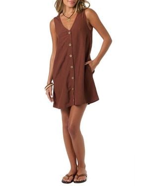 O'neill Sportswear Sanders Button-Up Minidress - Brown