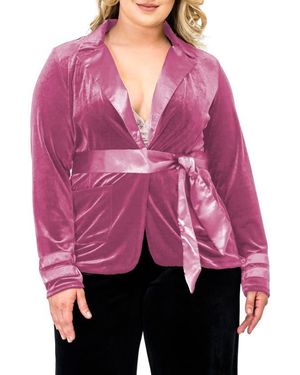 Standards & Practices Lottie Velvet & Satin Jacket - Red