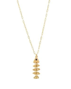 Marlyn Schiff Liv Sardine Pendant Necklace - Metallic