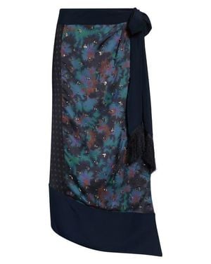 3.1 Phillip Lim Desert Flower Bead Detail Mixed Print Wrap Skirt - Blue