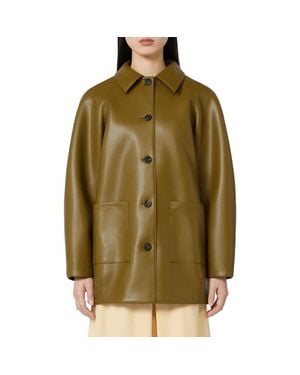 MM by Max Mara Fuoco Faux Leather Jacket - Green