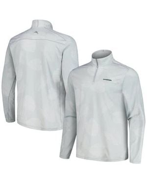 Tommy Bahama Oregon Ducks Delray Frond Islandzone Half-Zip Jacket - Gray