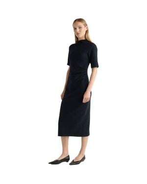 MODERN CITIZEN Evie Ribbed Knit Jersey Dress - Black