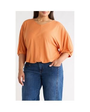 Wit & Wisdom Elbow Sleeve Blouson Top - Orange