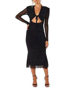 Petal & Pup Salvatore Long Sleeve Midi Dress - Black