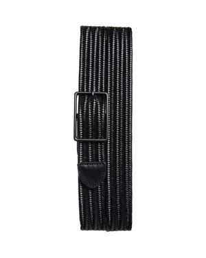 Open Edit Jesse Woven Stretch Leather Belt - Black