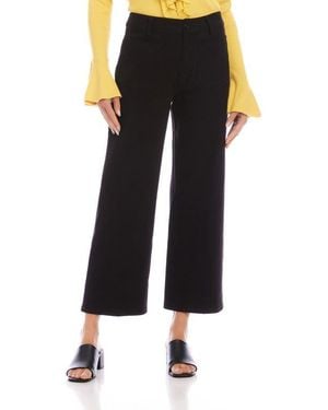 Karen Kane Lauren Patch Pocket Crop Wide Leg Pants - Black