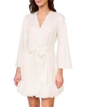 Rya Collection Villa Charmeuse & Organza Wrap - White