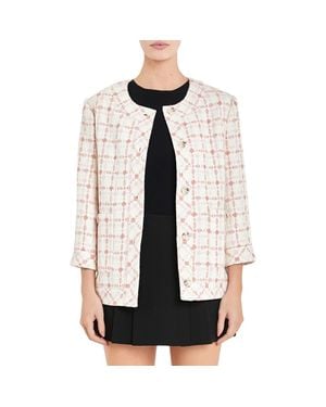 English Factory Boxy Tweed Jacket - White