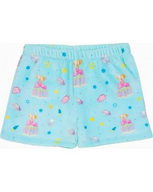PREPPY GOOSE Plush Hanukkah Loungewear Shorts - Blue