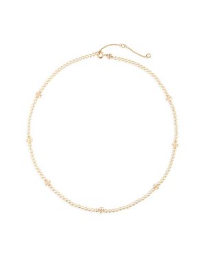 Tory Burch Kira Faux Pearl Necklace - White