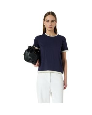 Gerard Darel Mirabel Contrast Trim T-Shirt - Blue