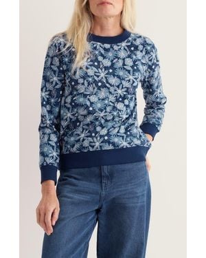 Seasalt Cornwall Bright Wave Organic Cotton Sweatshirt - Blue