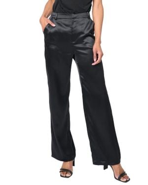 Gibsonlook Lindsey Wide Leg Satin Pants - Black
