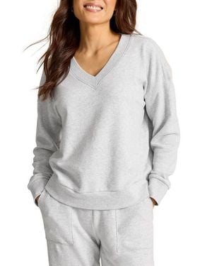 Tommy Bahama Marina Del Mar Cotton V-Neck Sweatshirt - Gray