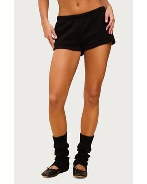 Edikted Bronte Fleece Sweat Shorts - Black