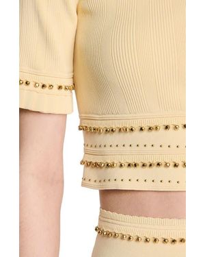 Sandro Cropped Cardigan With Tassels - Natural