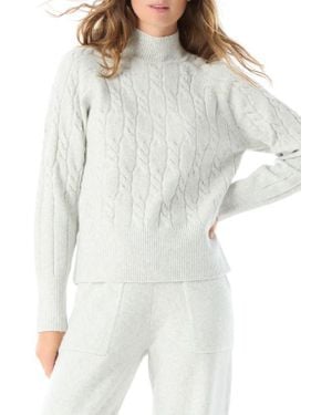 DO by Dee Ocleppo Coralina Mock Neck Cable Sweater - White