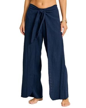 Tommy Bahama Mykonos Textured Cover-Up Sarong Pants - Blue