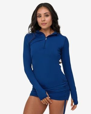 BloqUV Drawstring Coverup Dress - Blue