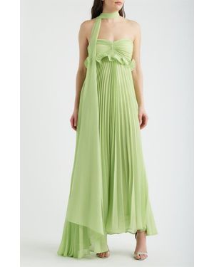 DELFI Collective Diana Strapless Chiffon Dress - Green