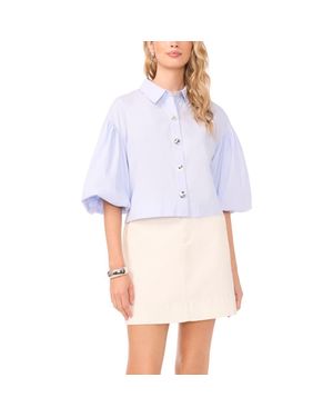 Vince Camuto Puff Sleeve Boxy Shirt - White