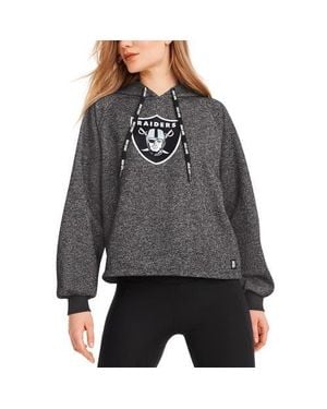 DKNY Las Vegas Raiders Debbie Dolman Raglan Pullover Hoodie - Gray