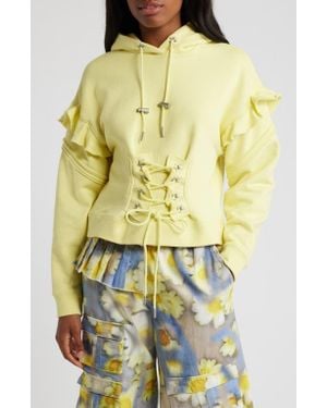 PUMA X Collina Strada Ruffle Cotton Hoodie - Yellow