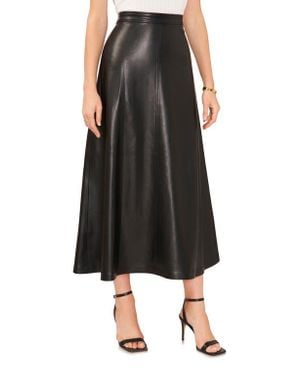 Vince Camuto Faux Leather A-Line Skirt - Black