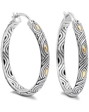DEVATA 35Mm Woven Hoop Earrings - Metallic