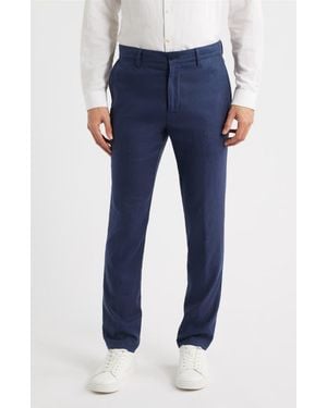 Bugatchi Aerolinen Linen Blend Chinos - Blue