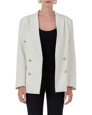 Endless Rose Double Breasted Blazer - White
