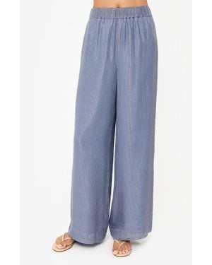 Cami NYC Medina Wide Leg Metallic Chiffon Pants - Blue