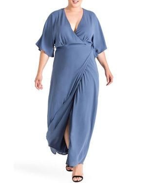 Standards & Practices Olivia Wrap Maxi Dress - Blue