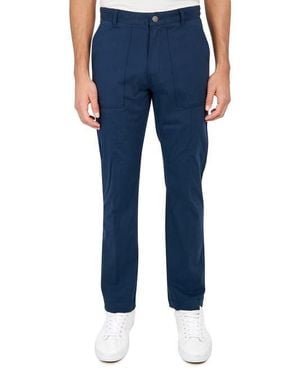 Brooklyn Brigade Slim Fit Solid Cotton Stretch Utility Pants - Blue