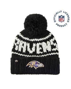 Lele Sadoughi Ravens Nfl Beanie With Yarn Pom Pom - Black