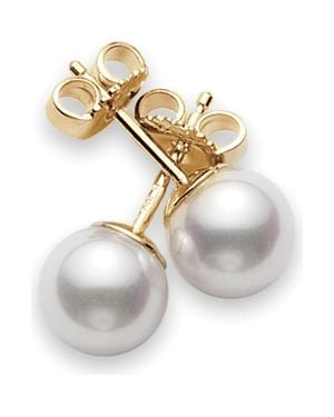 Mikimoto Pearl & 18K Stud Earrings - Metallic