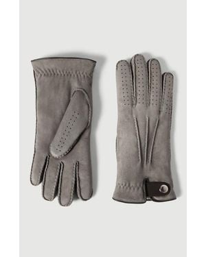 Brunello Cucinelli Suede Shearling Gloves - Gray