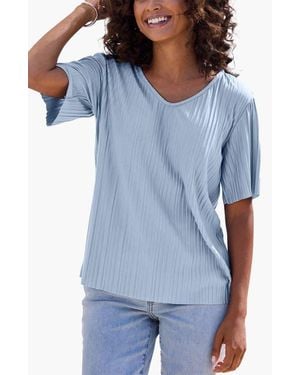 Lascana Oversized Pleated Top - Blue