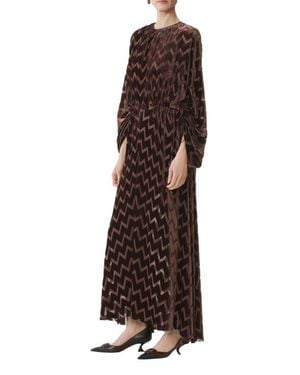 Lanvin Devoré Velvet Dress - Brown