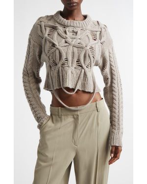 AISLING CAMPS Briar Merino Wool & Cashmere Cable Sweater - Natural
