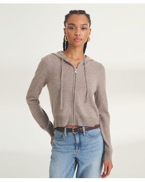NAADAM Signature Cashmere Cropped Zip Up Hoodie - Multicolor