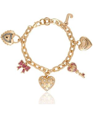 Juicy Couture Heart & Key Charm Bracelet - Metallic