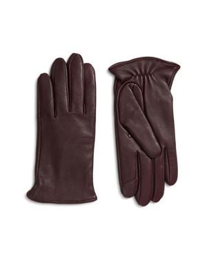 Cole Haan Leather Touchscreen Gloves - Purple