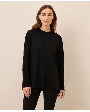 Pact Organic Cotton Airplane Long Sleeve Poncho - Black