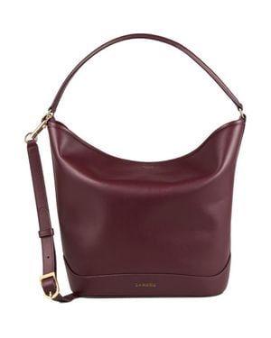 Sandro Leather Bucket Bag - Purple