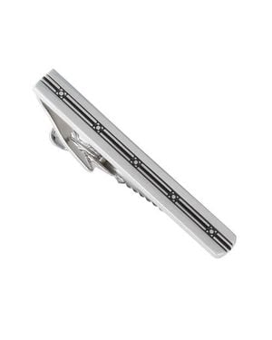 Link Up Square Pattern Center Tie Bar Cufflinks And Stud Sets - Metallic